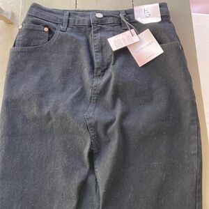 Happily Grey Black Jeans Skirt Size 3/25 Zip fly NWT